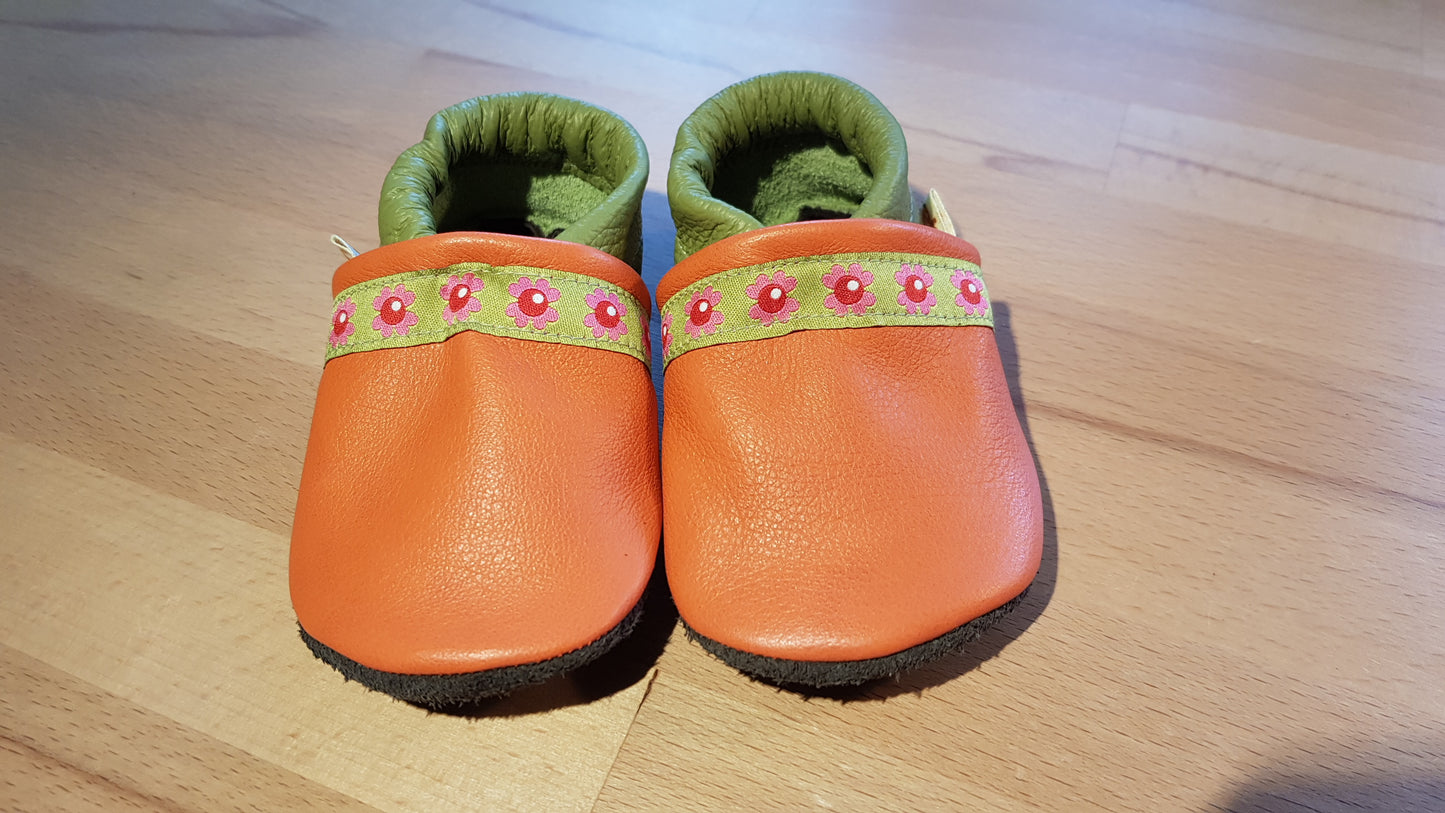 -Gr.2 (19/20) Webband Blümchen oange-apfelgrün