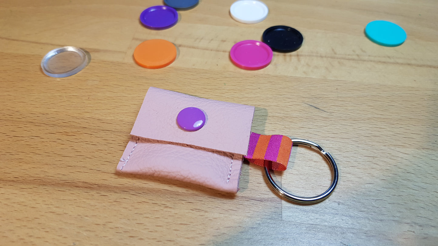 Chiptäschchen rosa mit Streifenband