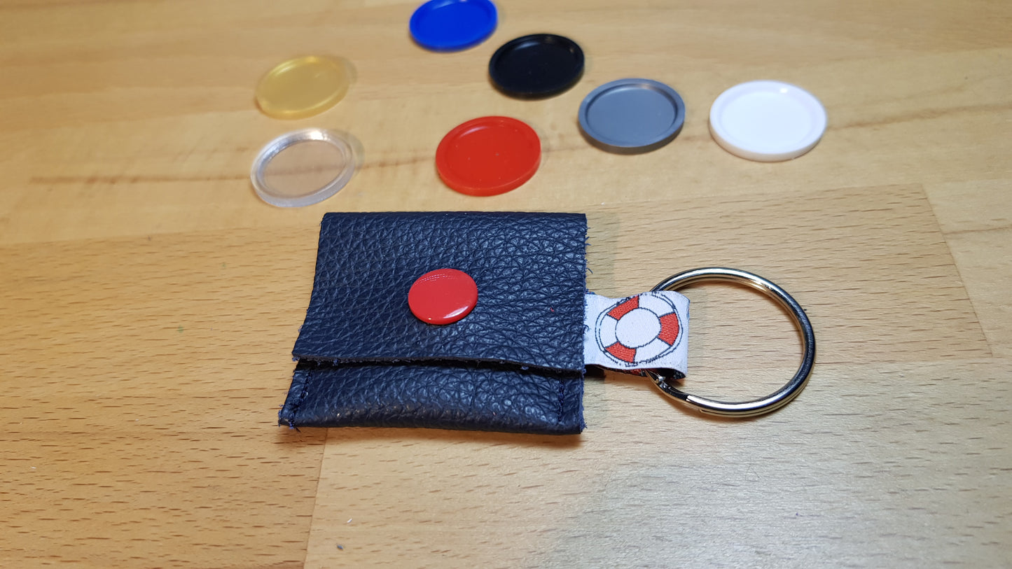 Chiptäschchen dunkelblau mit Rettungsringband