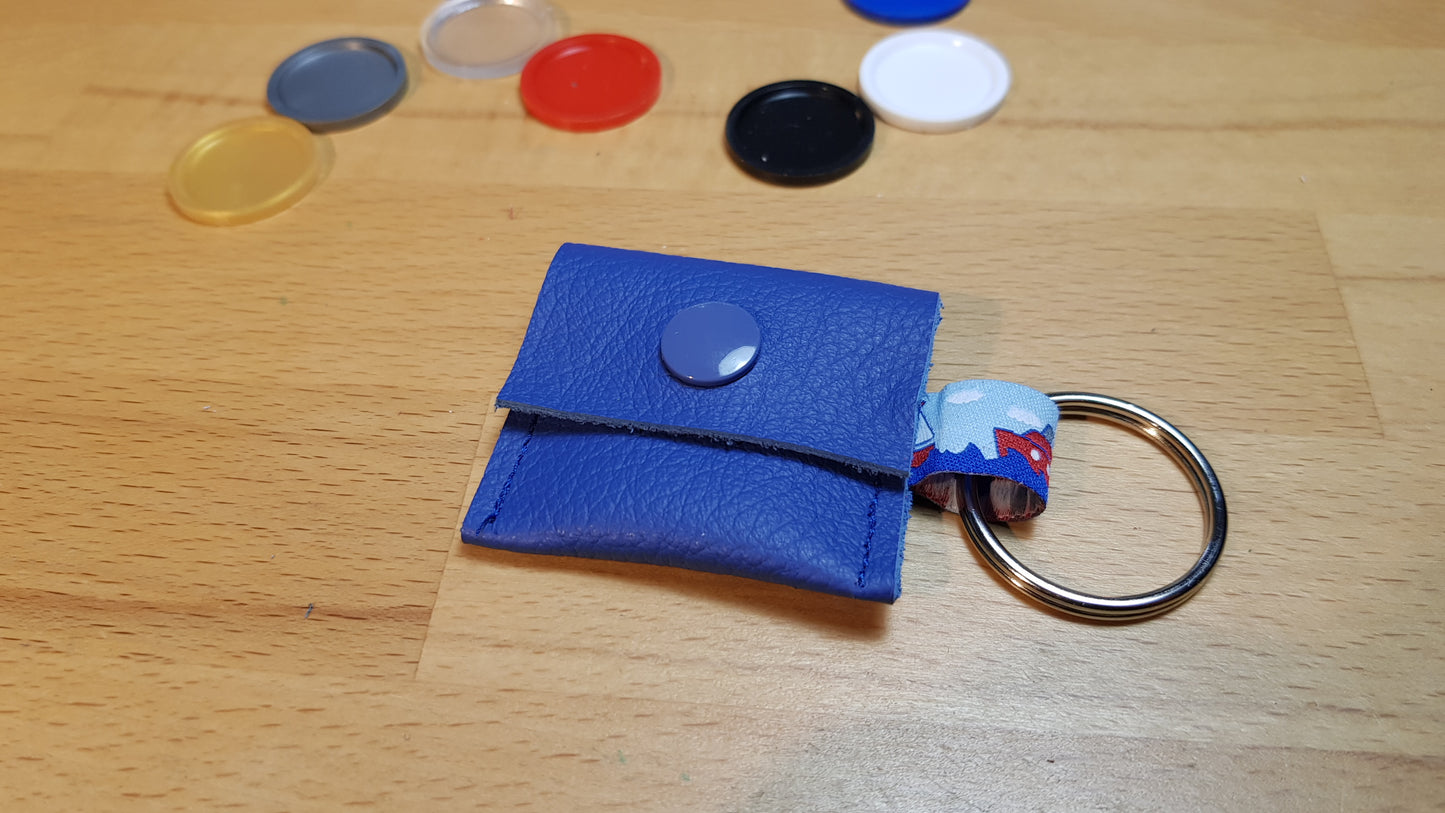 Einkaufswagen-Chiptäschchen capriblau mit Schiffchenband