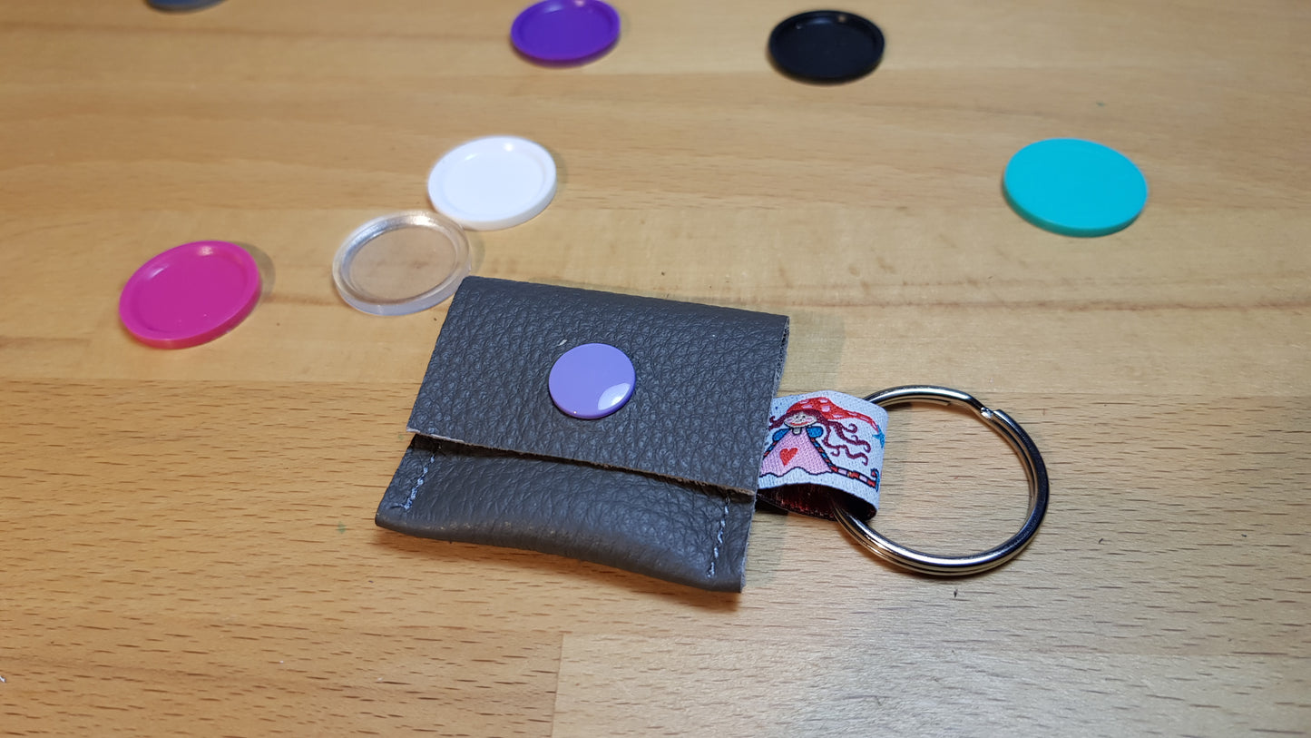 Einkaufswagen-Chiptäschchen dunkelgrau mit Wichtelband