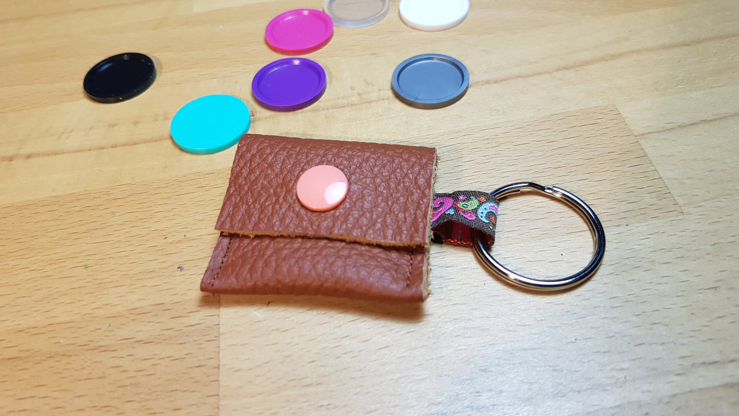 Einkaufswagen-Chiptäschchen rehbraun mit Paisleyband