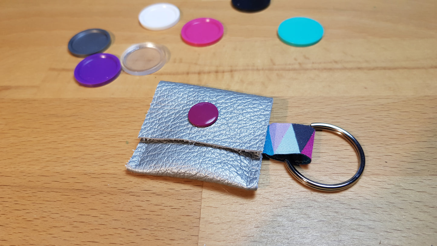 Einkaufswagen-Chiptäschchen silber mit Dreiecksband