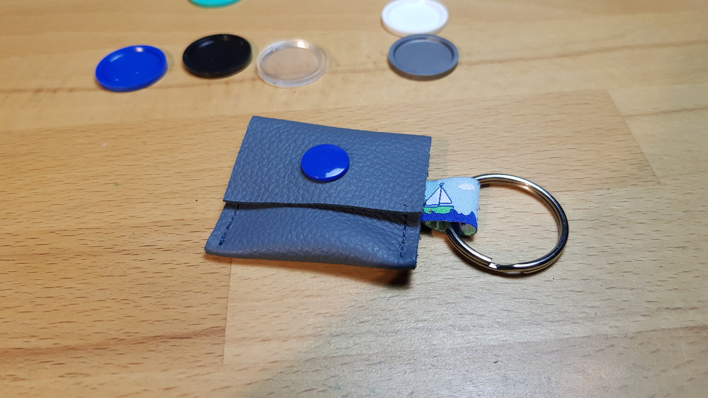 Einkaufswagen-Chiptäschchen taubenblau mit Schiffchenband