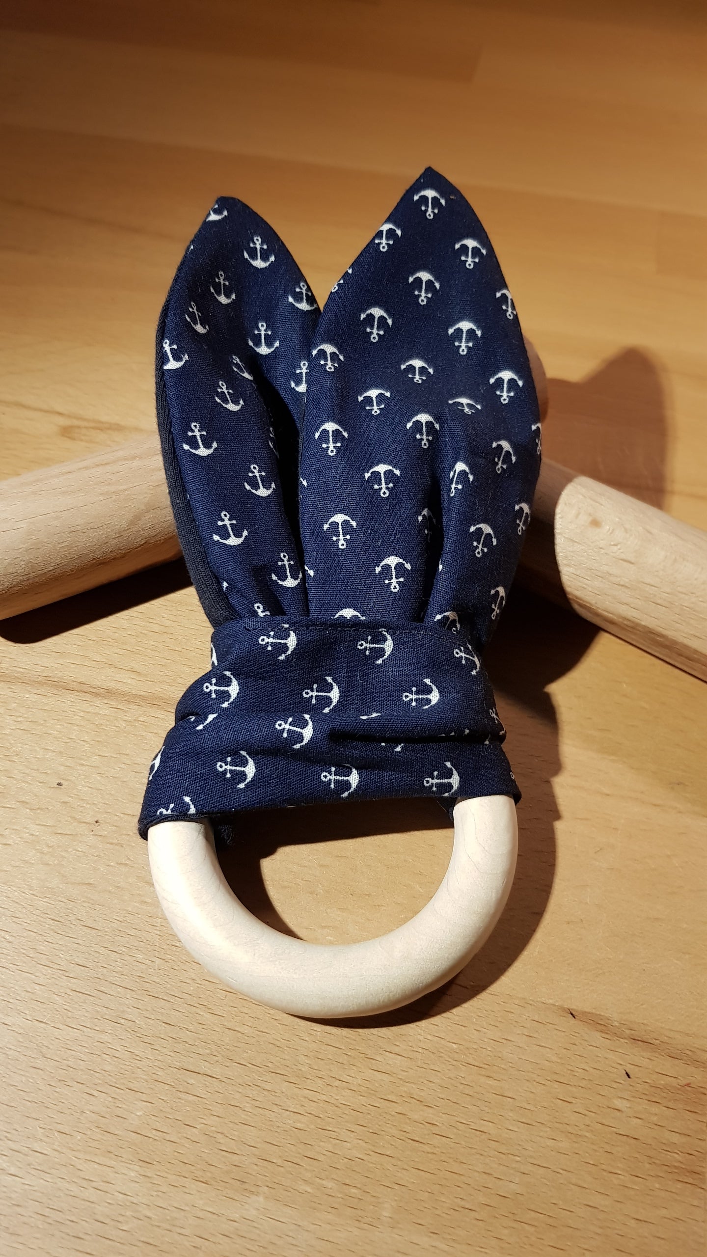 Knisterohr dunkelblauer Ankerstoff + dunkelblauer Sweatstoff
