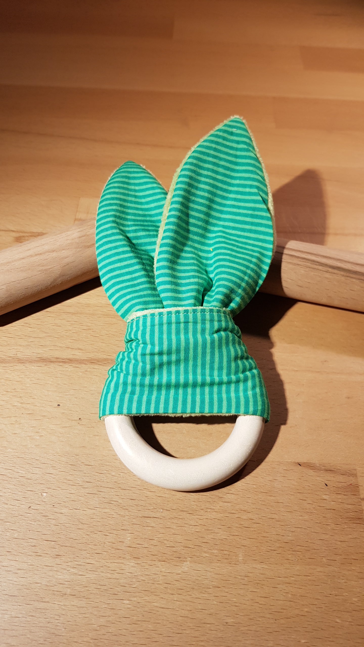 Knisterohr grün-gestreift + gellgrüner Nickistoff