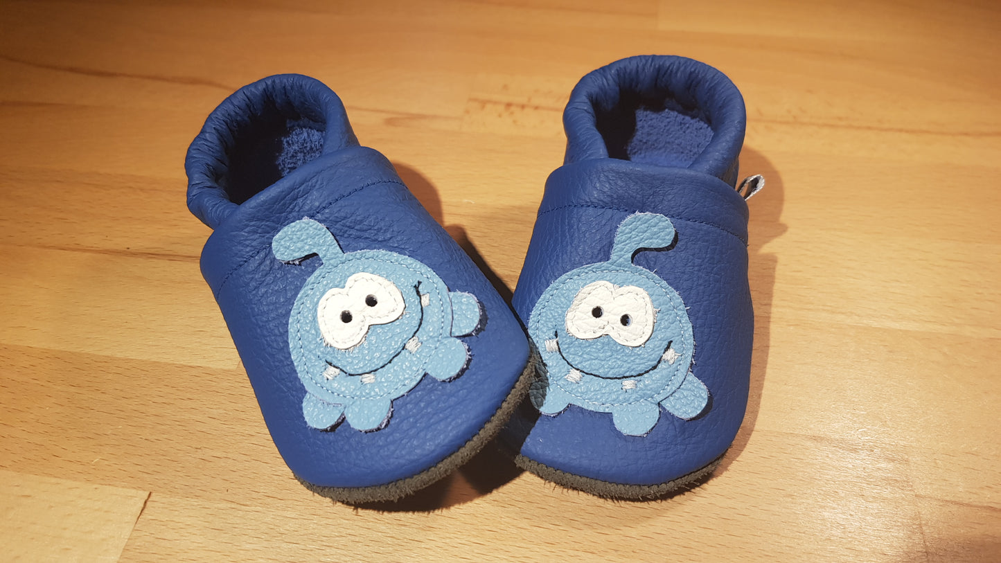 Lederpuschen Babymonster capriblau