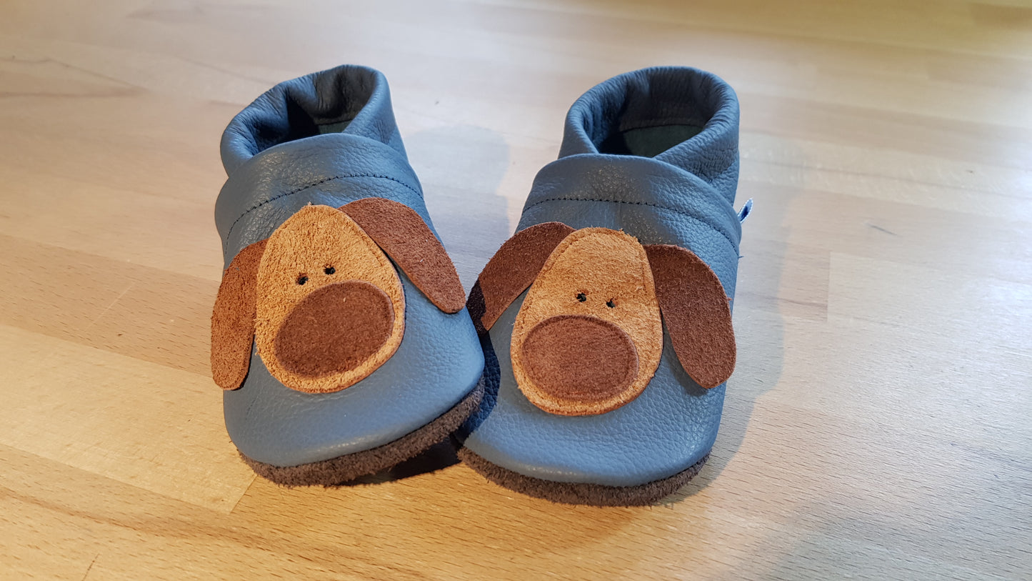 Lederpuschen Hundekopf taubenblau2