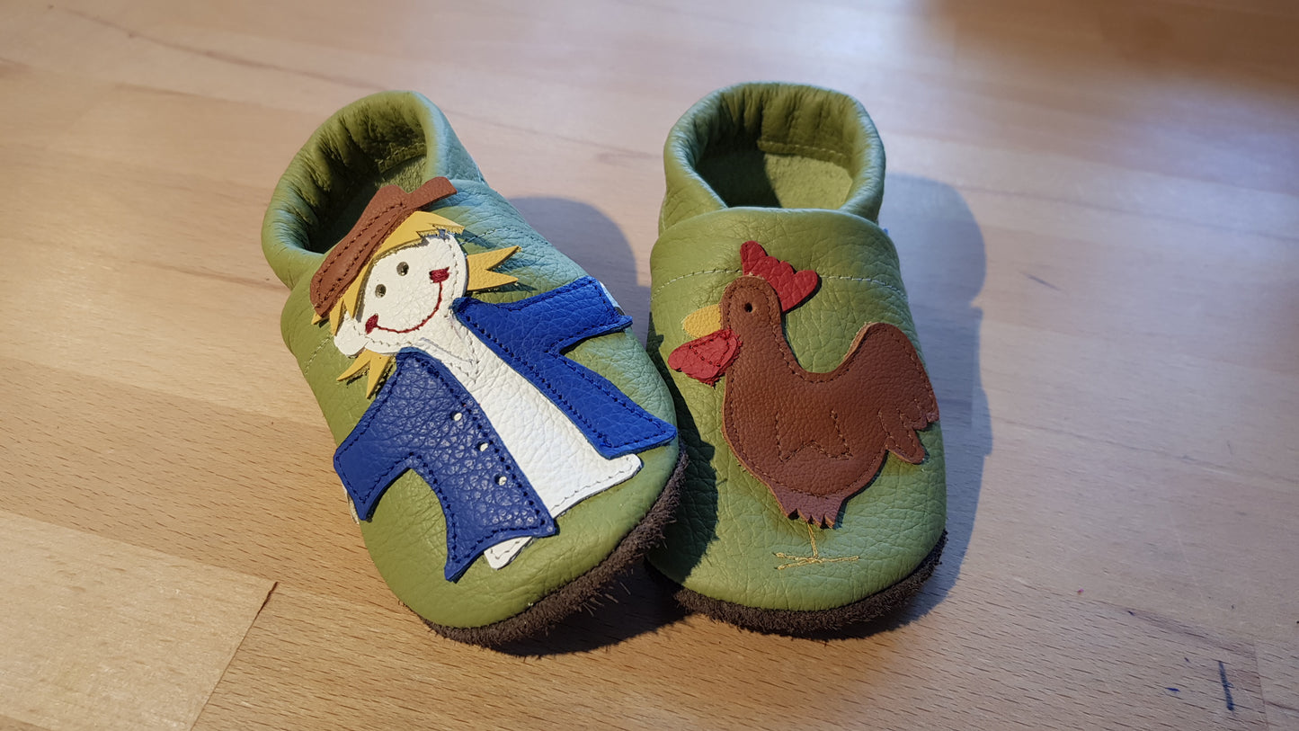 Lederpuschen Michel apfelgrün