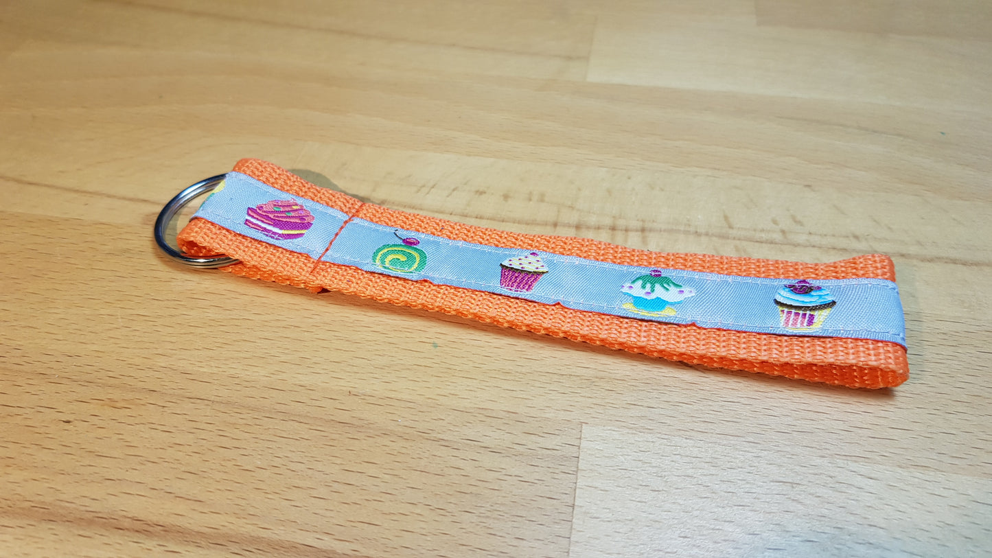 Schlüsselband Gurtband orange + Muffinwebband