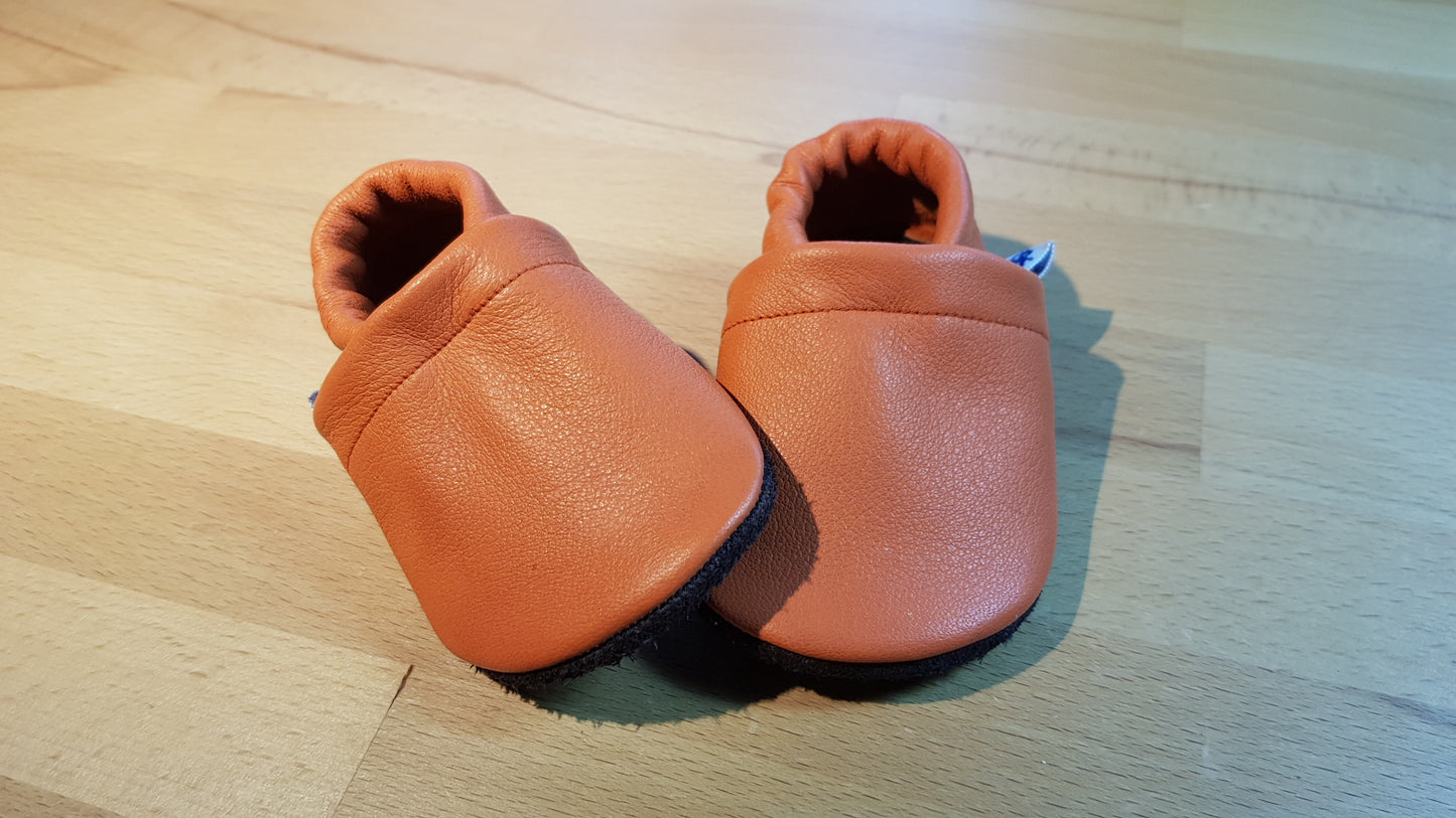 Lederpuschen uni orange