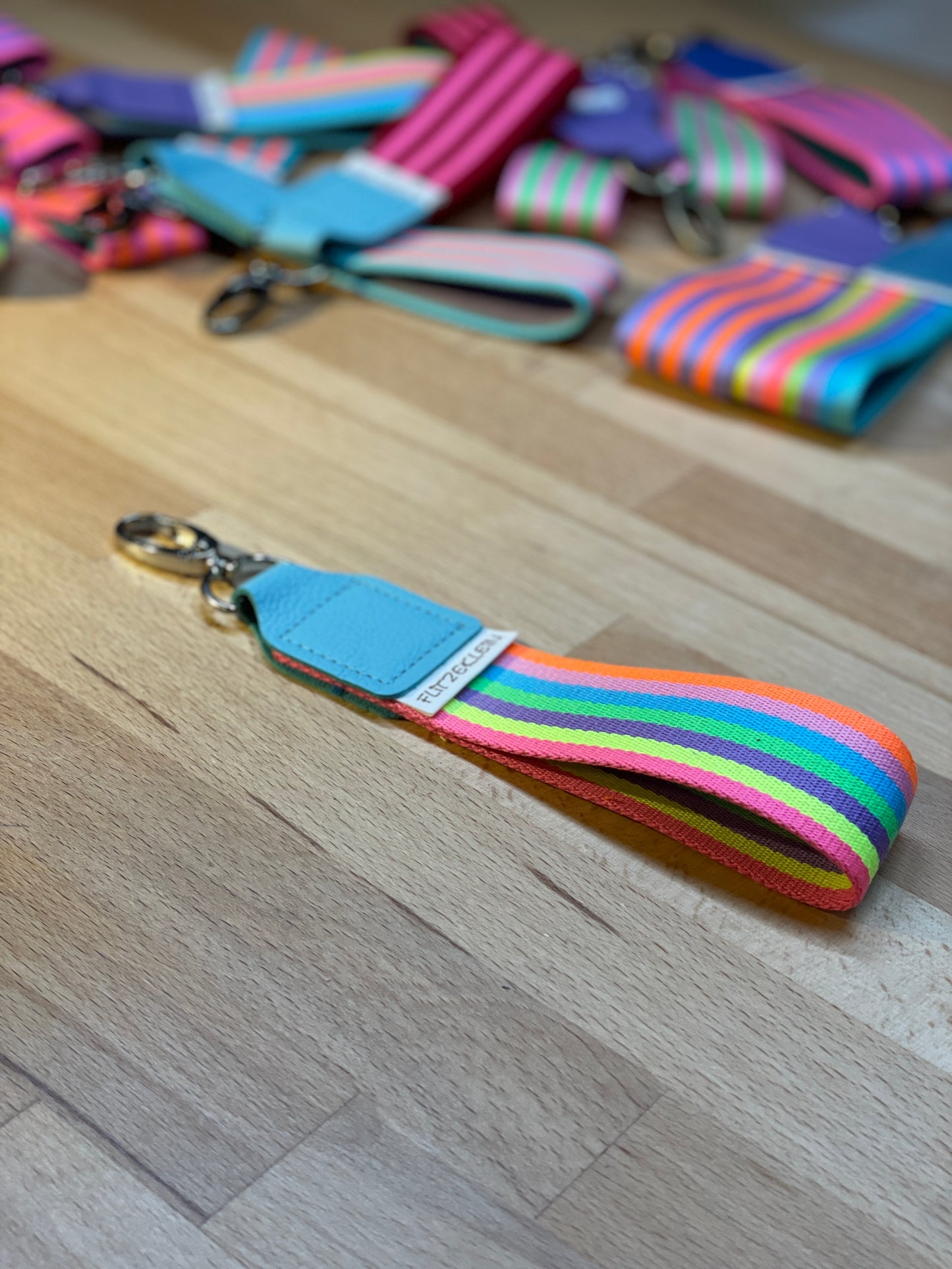 Schlüsselband Gurtband BUNT neon-bunt