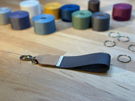 Schlüsselband Gurtband UNI dunkelgrau
