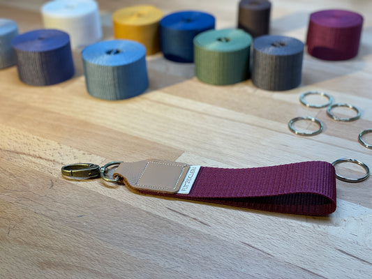 Schlüsselband Gurtband UNI weinrot