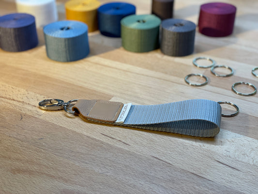 Schlüsselband Gurtband UNI hellgrau