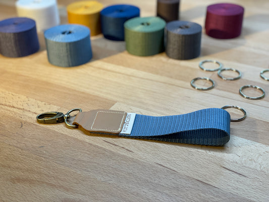 Schlüsselband Gurtband UNI mittelblau