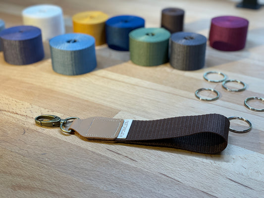 Schlüsselband Gurtband UNI dunkelbraun