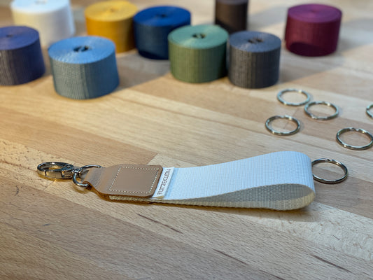 Schlüsselband Gurtband UNI altweiß