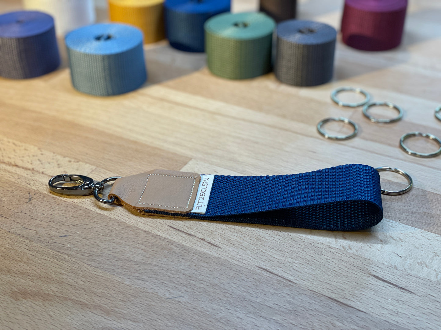 Schlüsselband Gurtband UNI dunkelblau