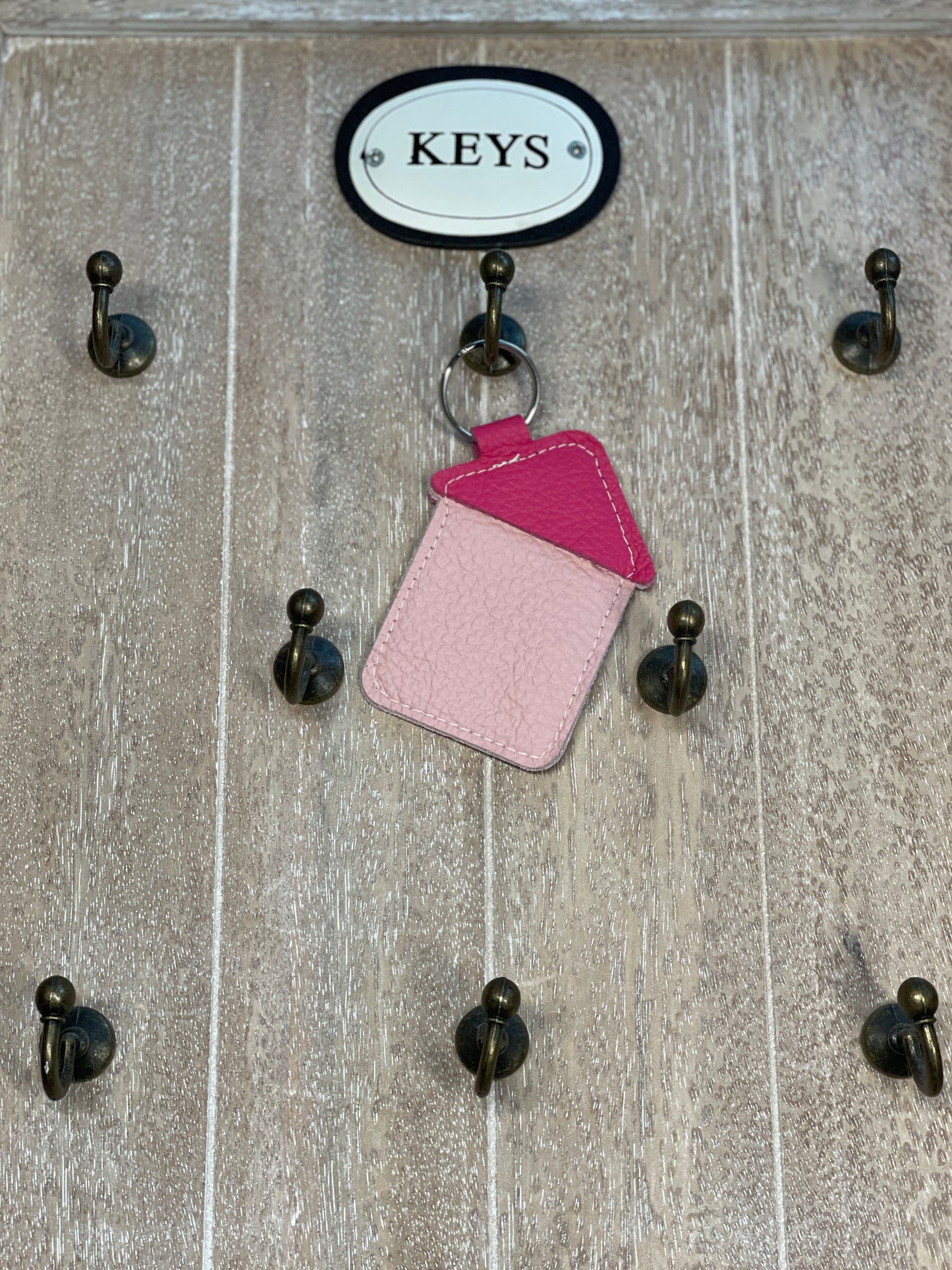 Schlüsselanhänger "Haus" rosa-pink" -versandbereit-