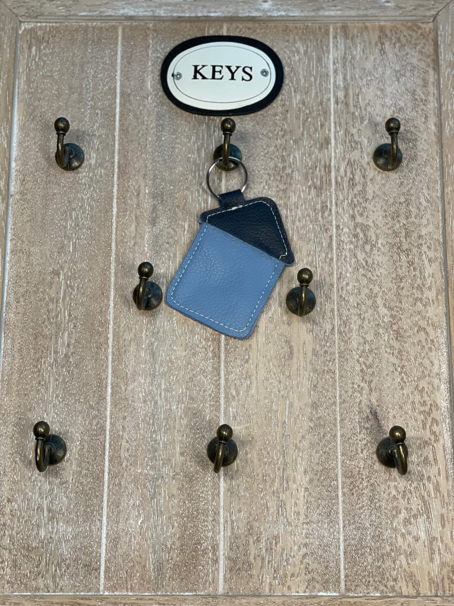 Schlüsselanhänger "Haus" taubenblau-dunkelblau  -versandbereit-